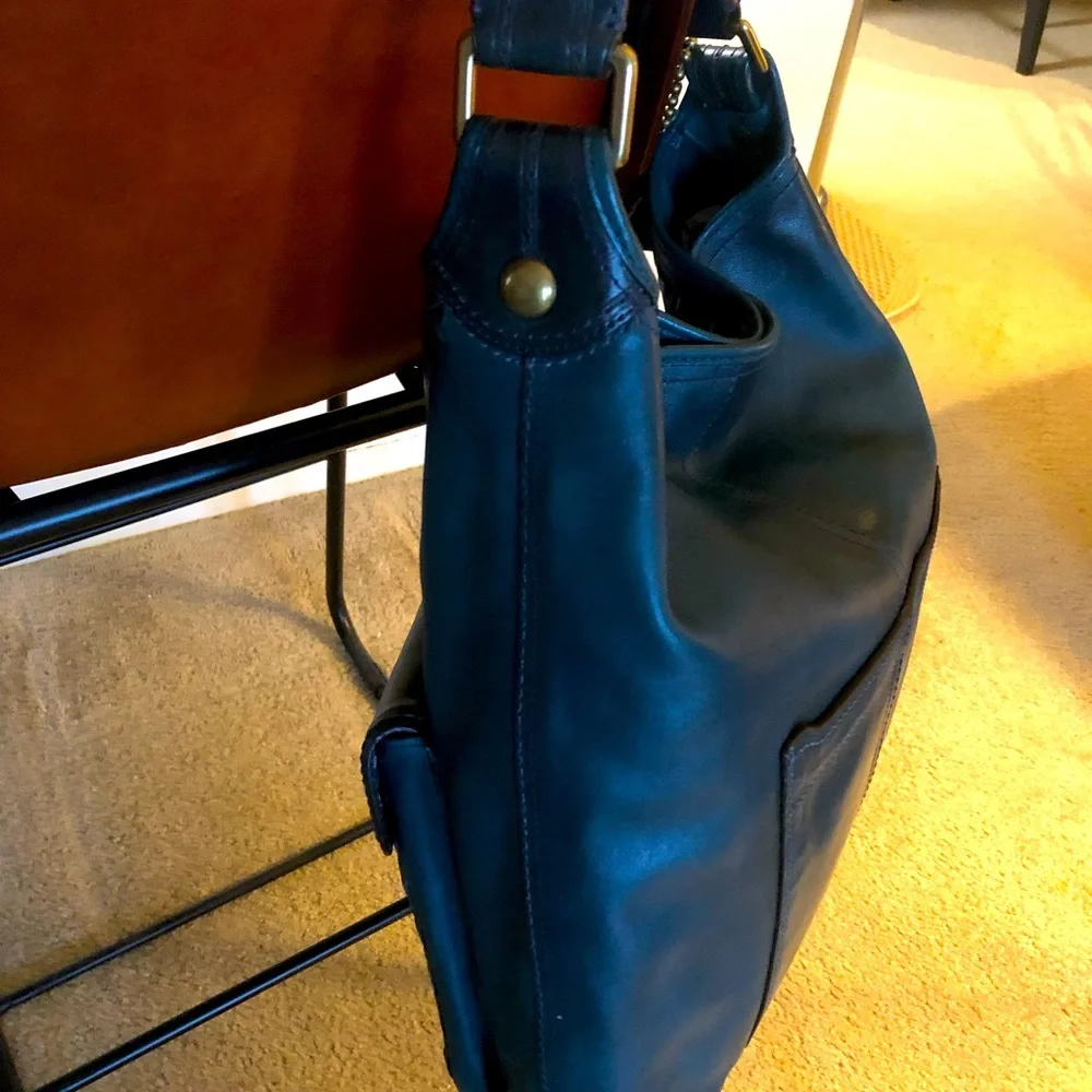 COACH RARE ELISA TEAL BLUE BAG EXCELLENT CONDITION